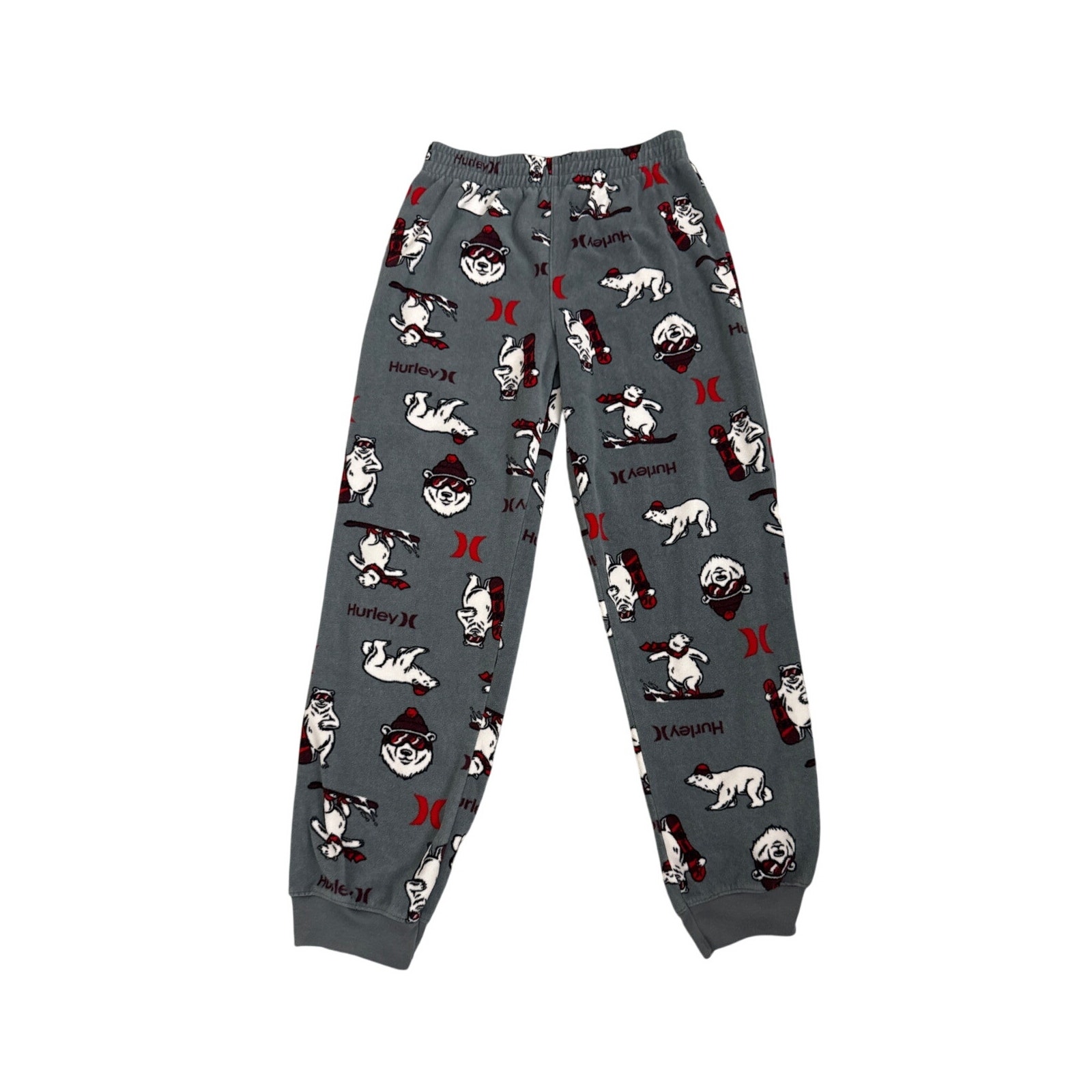 Hurley Pajamas Gray Fleece Christmas Print Jogger Pj Pants Size Youth 12